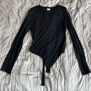 Aritzia Wilfred Black Long Sleeve Bodysuit